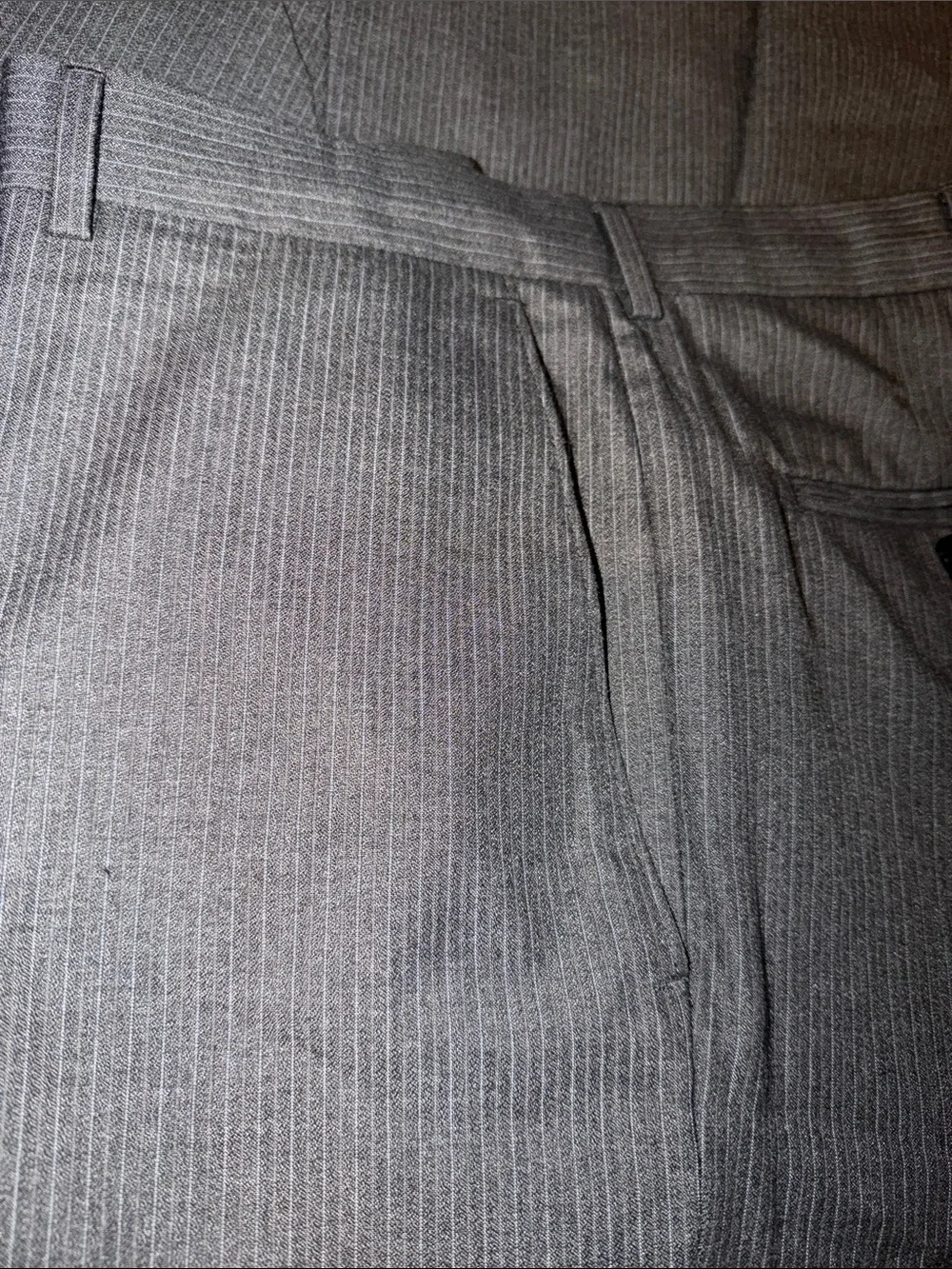 Haggar men’s 48L 40X32 gray pinstripe two piece suit
